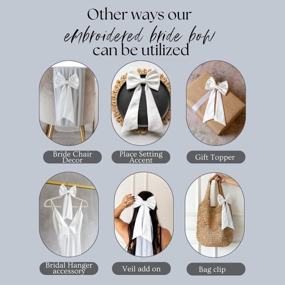 Luxury Satin Wedding Hair Bow Bride Accessories Bachelorette Gift main image 4